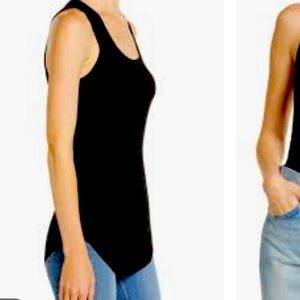 COPY - TREASURE & BOND Ribbed Racerback Tank Black, Large